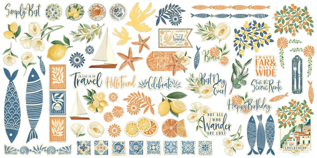 Graphic 45 SCENIC ROUTE Ephemera Set 69pc