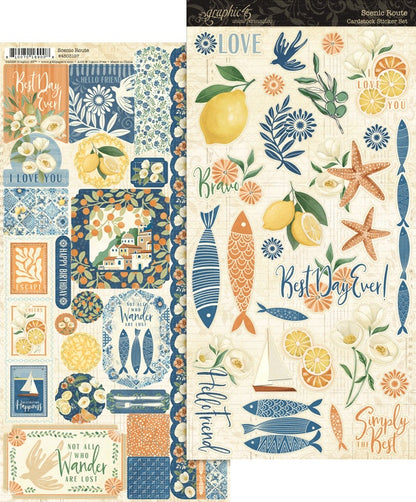 Graphic 45 SCENIC ROUTE Cardstock Sticker Set
