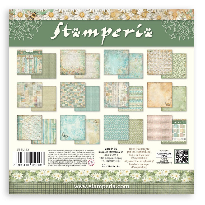 Stamperia DAISY ART 12”X12” Maxi Backgrounds Paper Pad