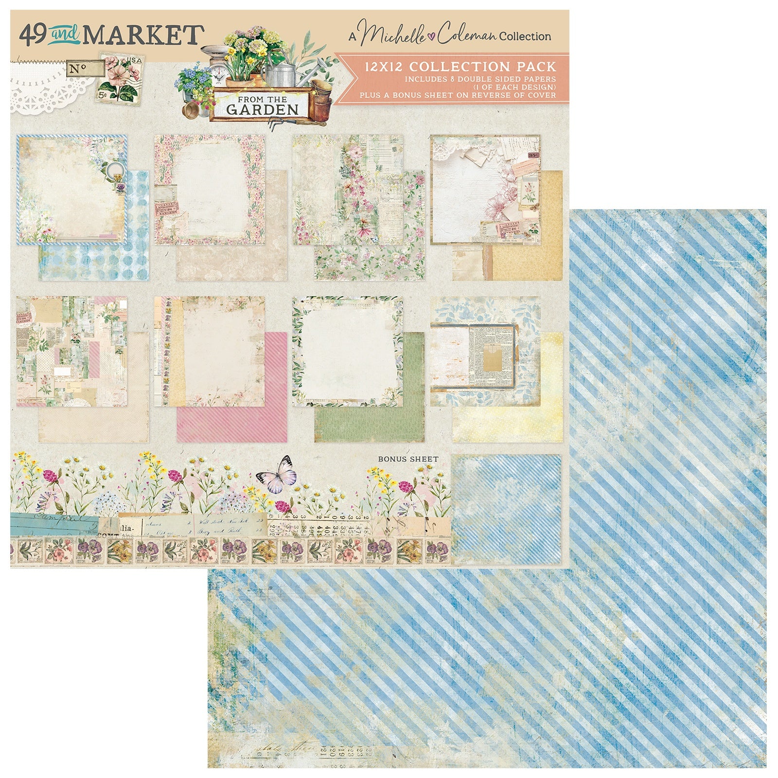 49 and Market FROM THE GARDEN 12X12 Collection Paper Pack