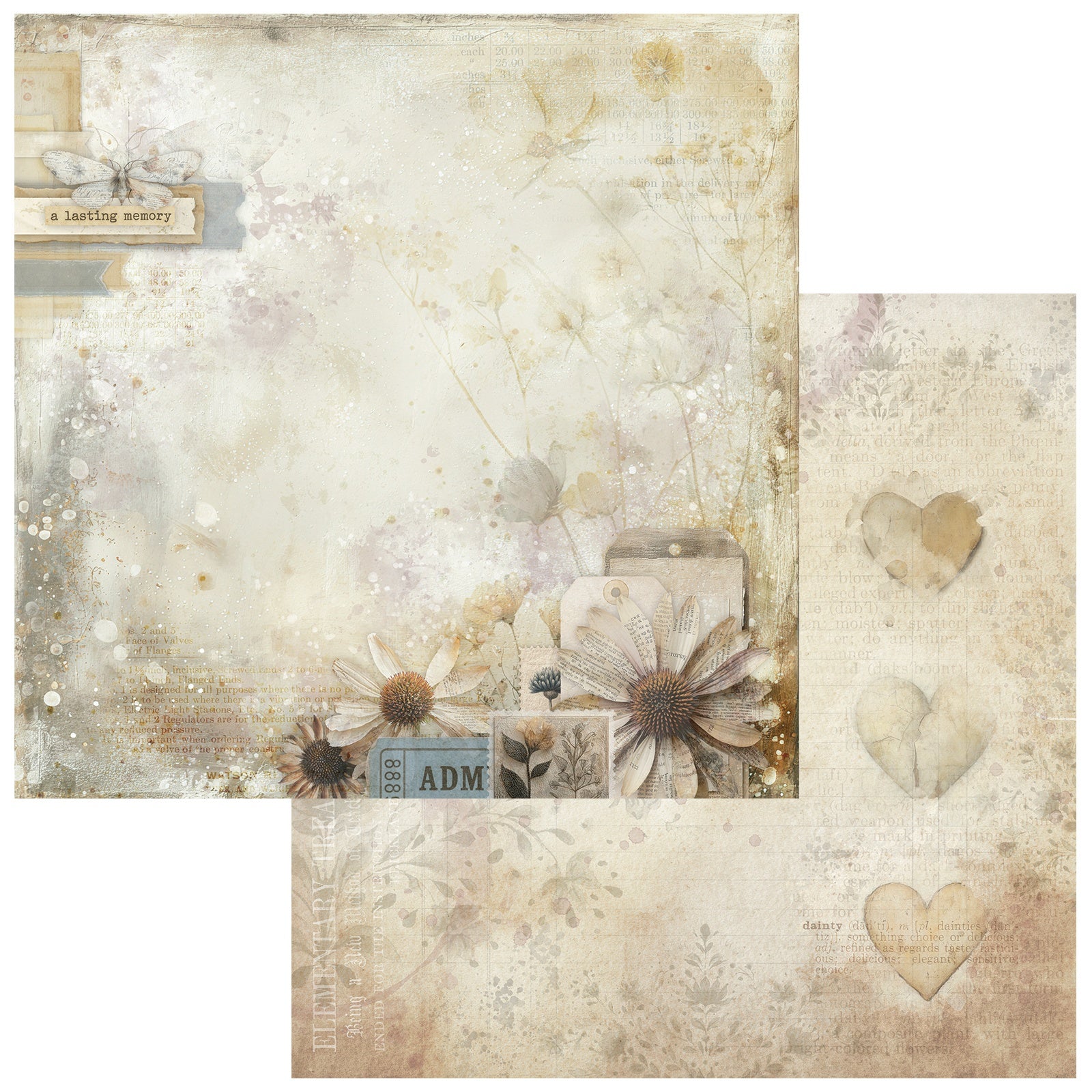 49 and Market Faded Memory Lane GARDEN ARCHIVE 12X12 Scrapbook Paper