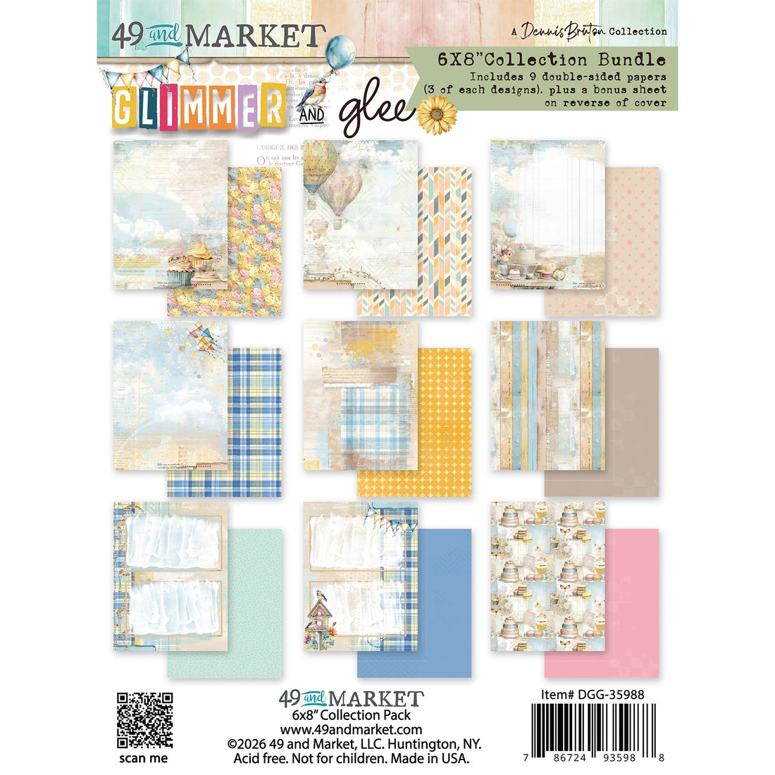 49 and Market GLIMMER GLEE HOORAY 6”X8” Collection Bundle