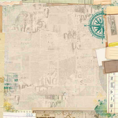 49 and Market Travel Diaries TRAVEL NOTES 12”X12” Scrapbook Paper