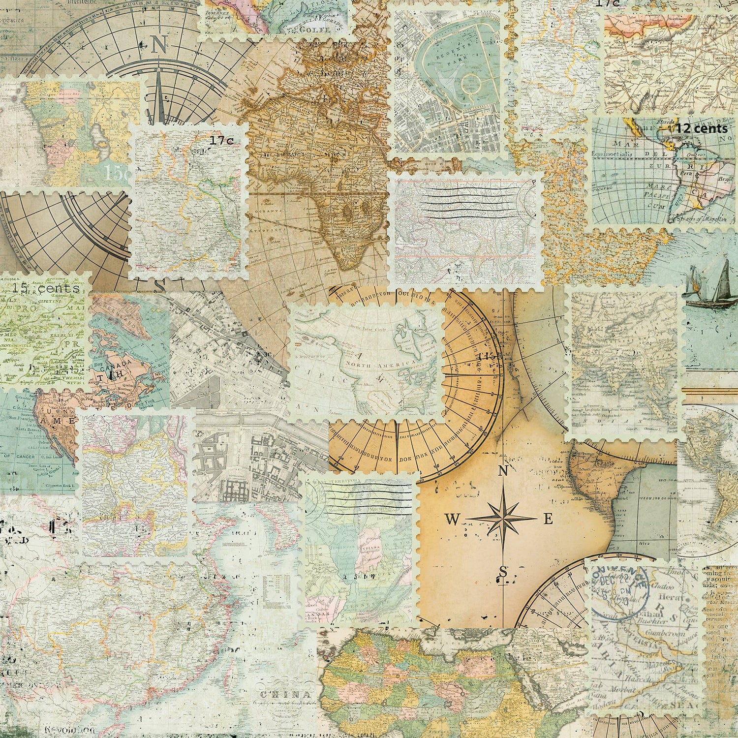 49 and Market Travel Diaries ADVENTURE 12”X12” Scrapbook Paper