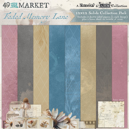49 and Market FADED MEMORY LANE 12X12 Solids Collection Pack
