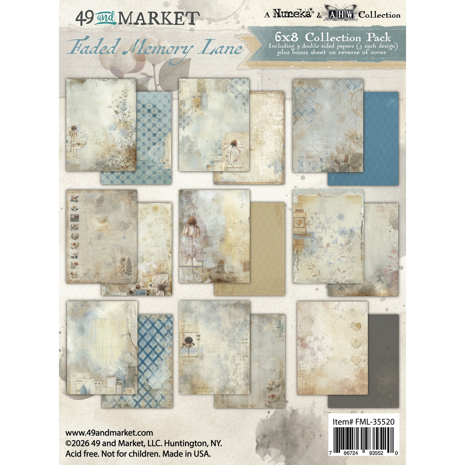 49 and Market FADED MEMORY LANE 6X8 Collection Pack