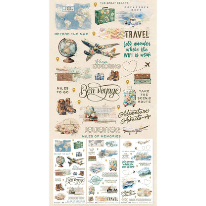 49 and Market TRAVEL DIARIES Rub On Transfer Set