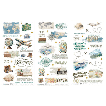 49 and Market TRAVEL DIARIES Rub On Transfer Set