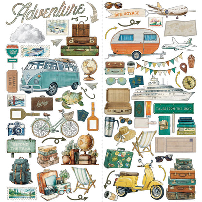 49 and Market TRAVEL DIARIES Laser Cut Elements 164pc