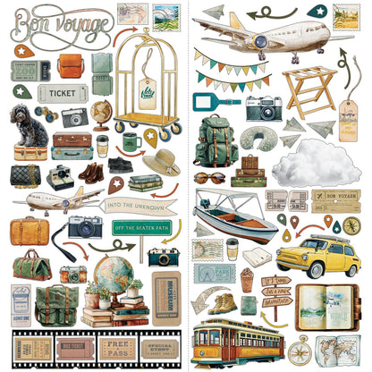 49 and Market TRAVEL DIARIES Laser Cut Elements 164pc