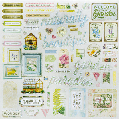 49 and Market FROM THE GARDEN Chipboard Elements 69pc