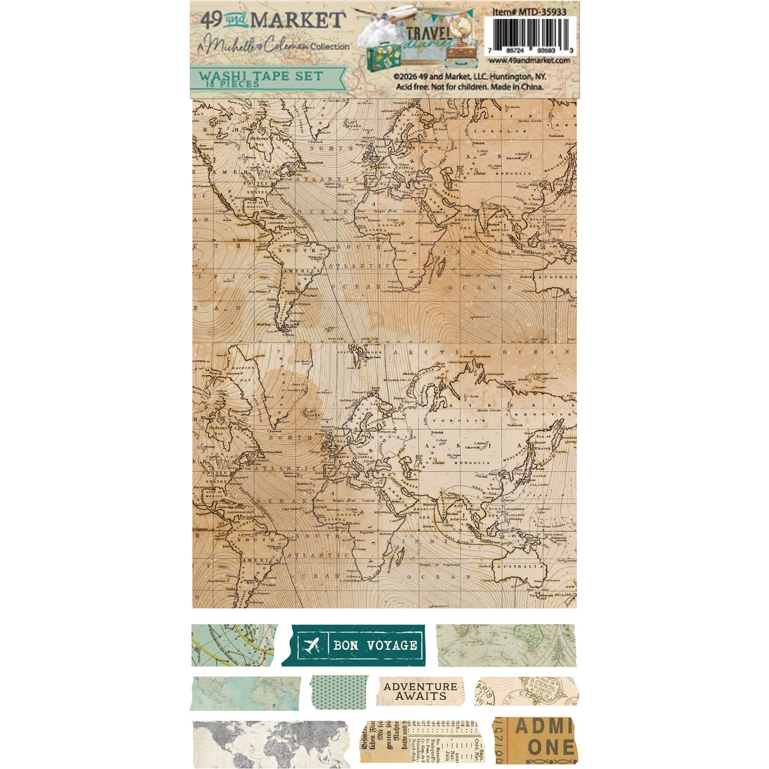 49 and Market TRAVEL DIARIES Washi Tape Set
