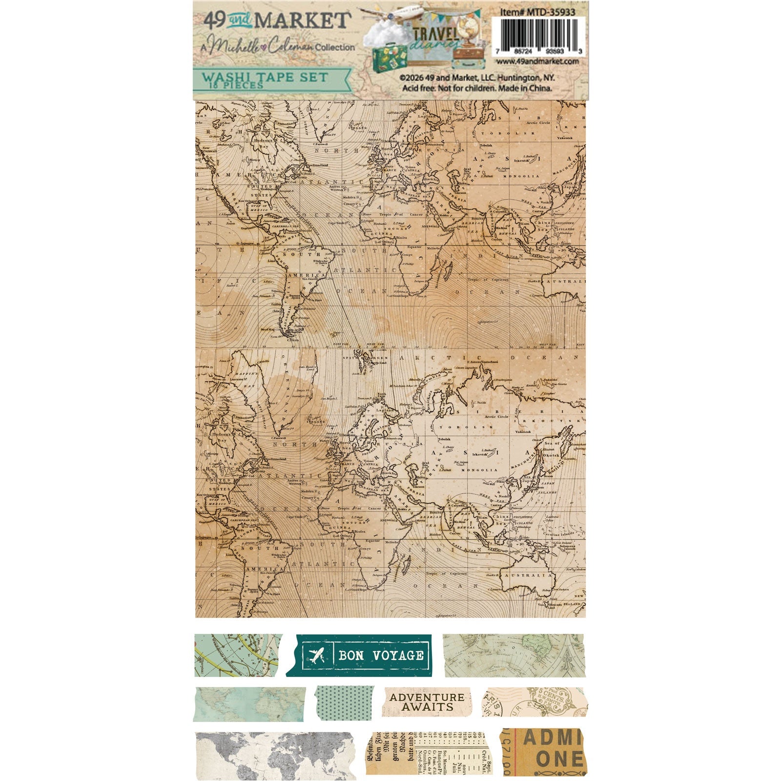 49 and Market TRAVEL DIARIES Washi Tape Set