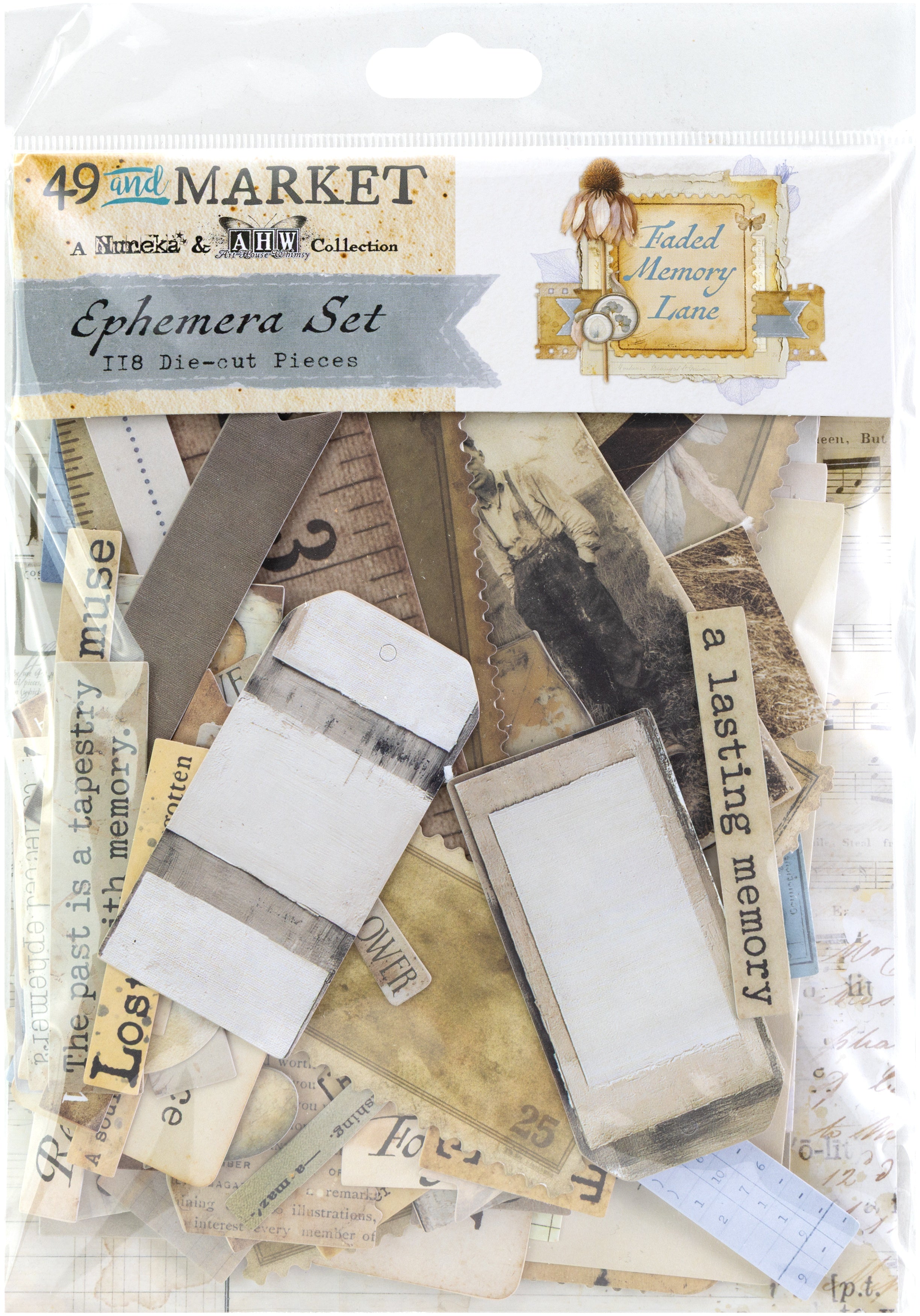 49 and Market FADED MEMORY LANE Ephemera Set 118pc