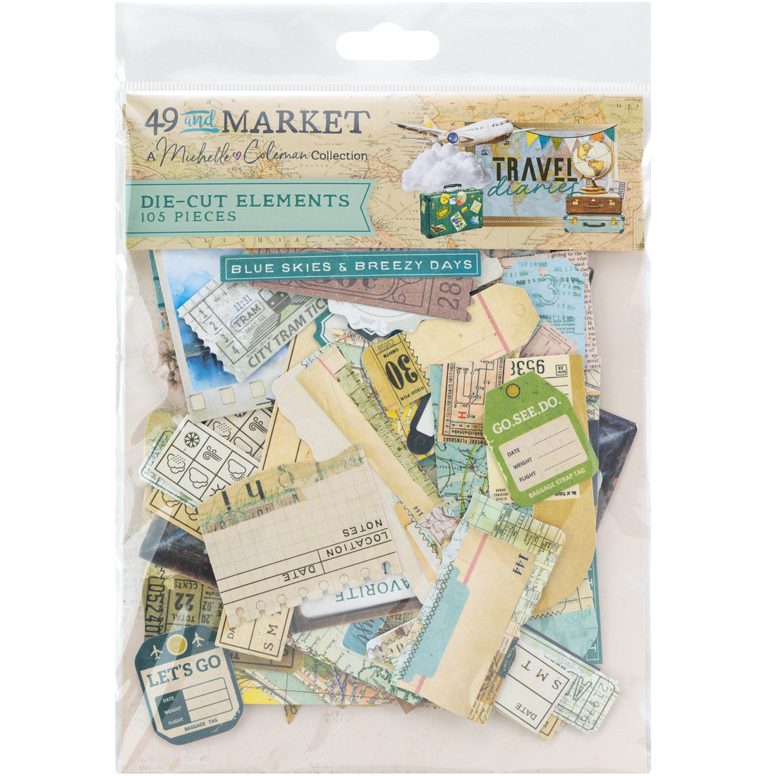 49 and Market TRAVEL DIARIES Die-Cut Elements 105pc