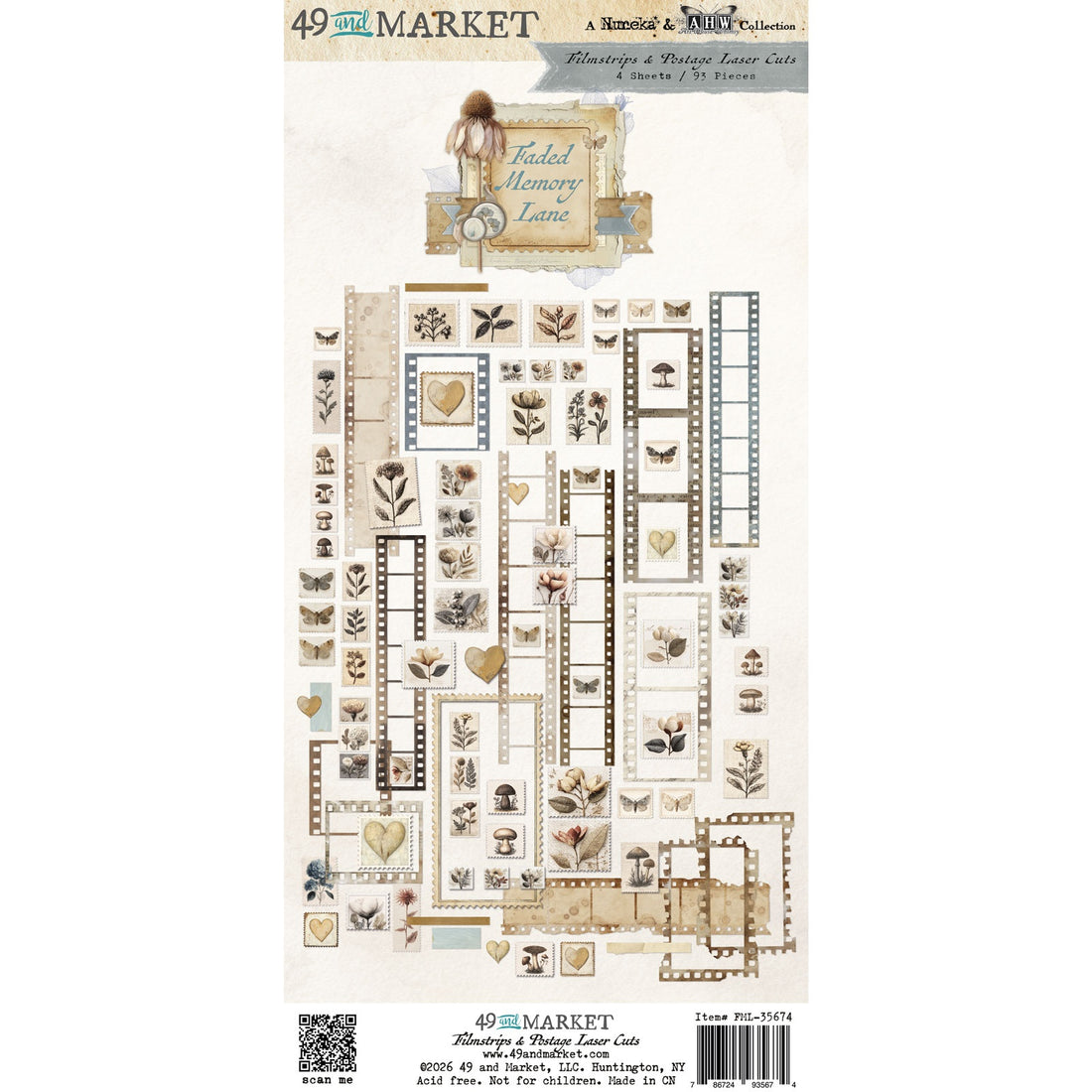 49 and Market FADED MEMORY LANE Filmstrips & Postage Laser Cuts