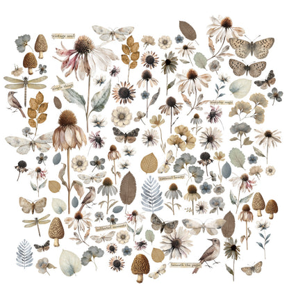 49 and Market FADED MEMORY LANE Wildflower Laser Cuts 127pc