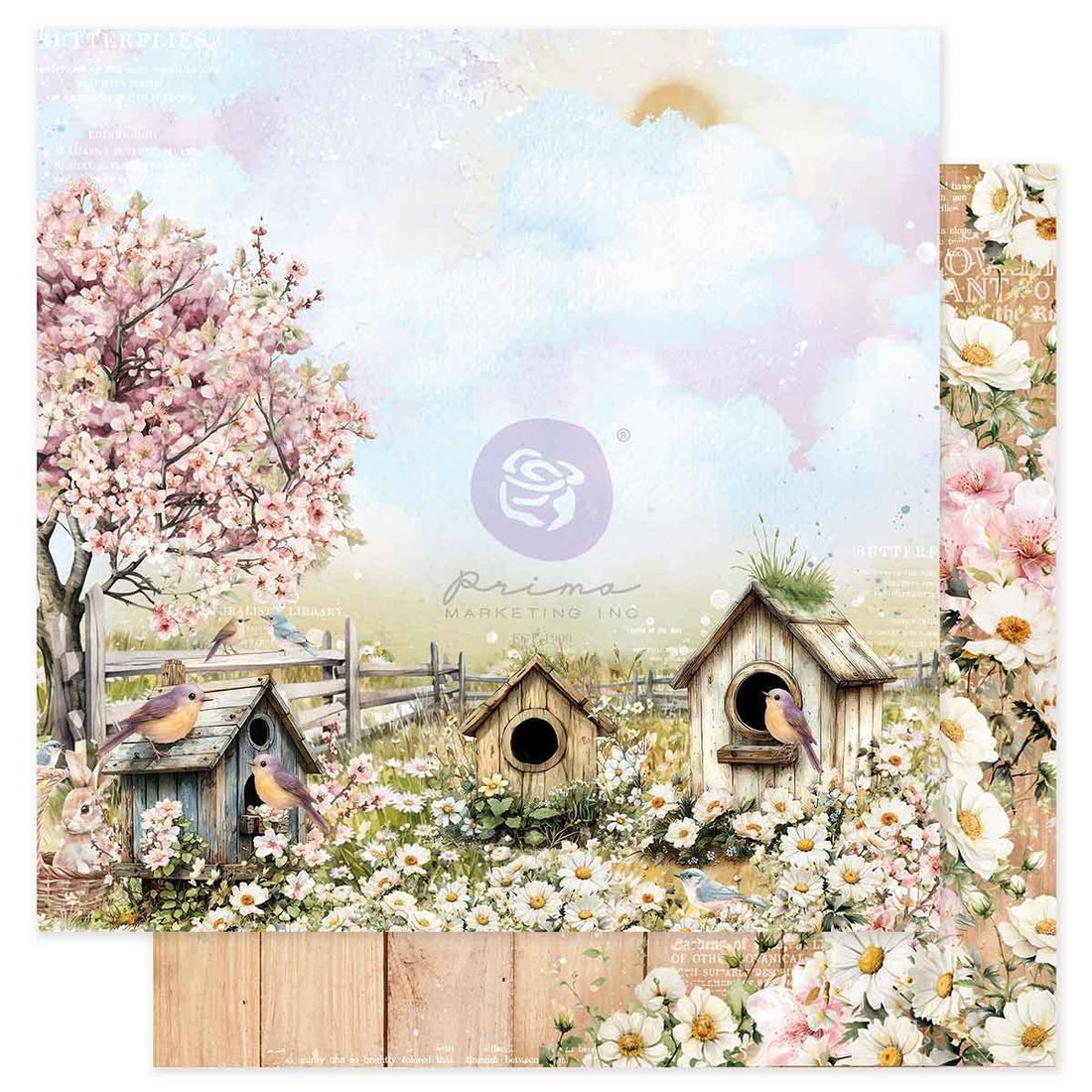 Prima AMONG THE WILDFLOWERS 12”X12” Scrapbook Paper
