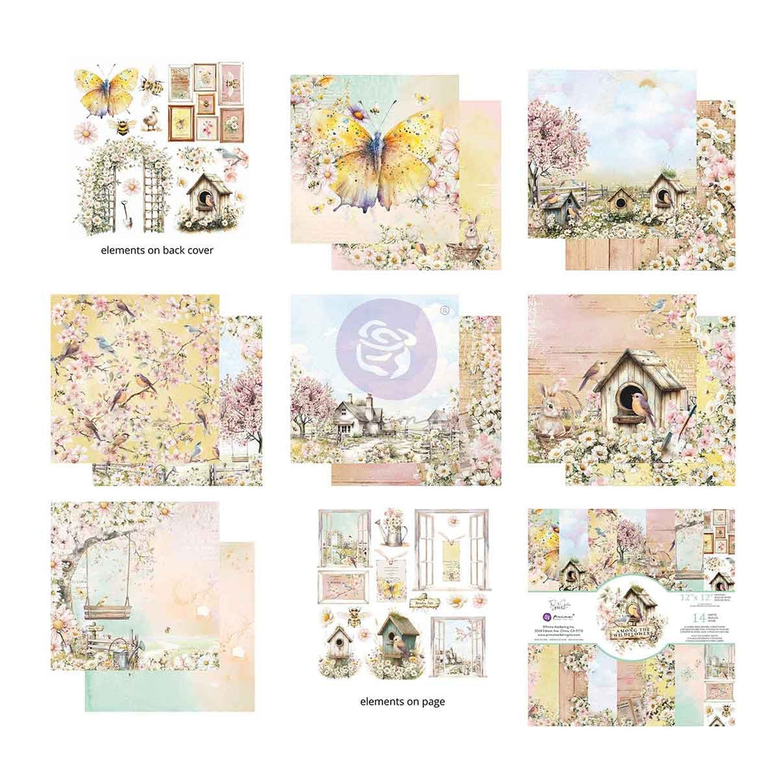 Prima AMONG THE WILDFLOWERS 12”X12” Paper Pad 14 Sheets
