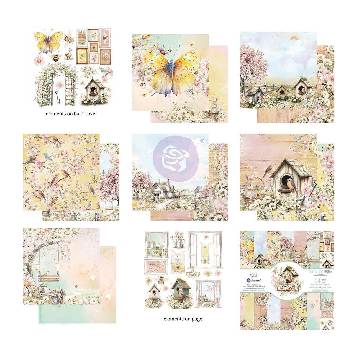 Prima AMONG THE WILDFLOWERS 12”X12” Paper Pad 14 Sheets