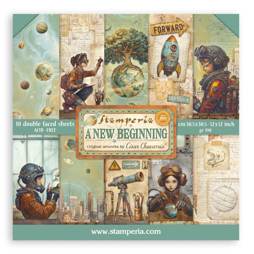 Stamperia A NEW BEGINNING 12”X12” Scrapbook Paper Pad