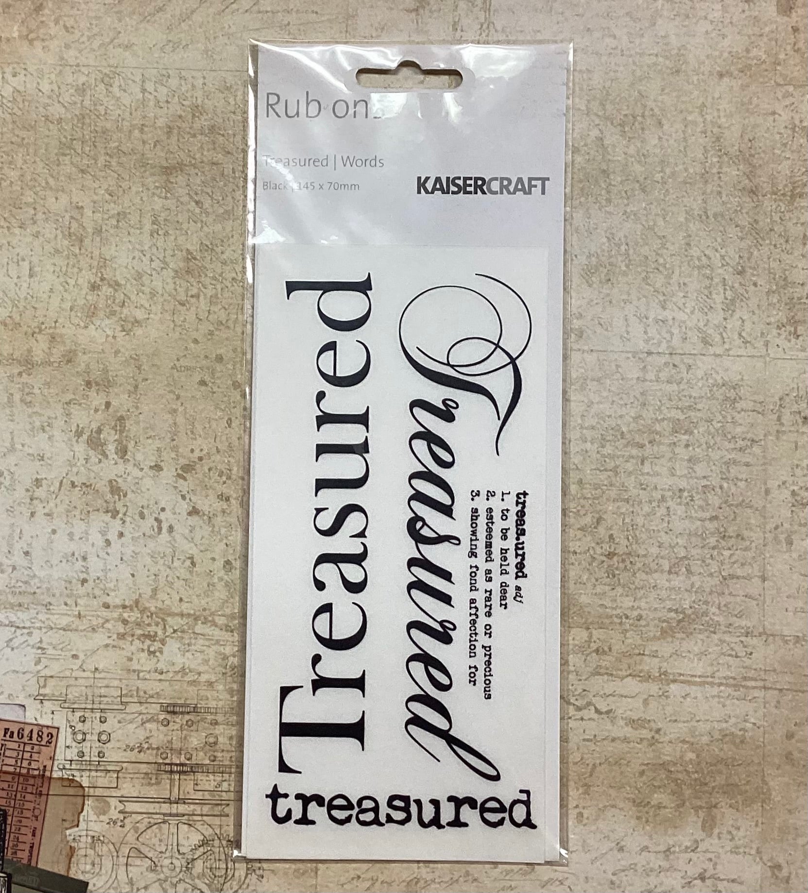 Kaisercraft Rub Ons TREASURED Words