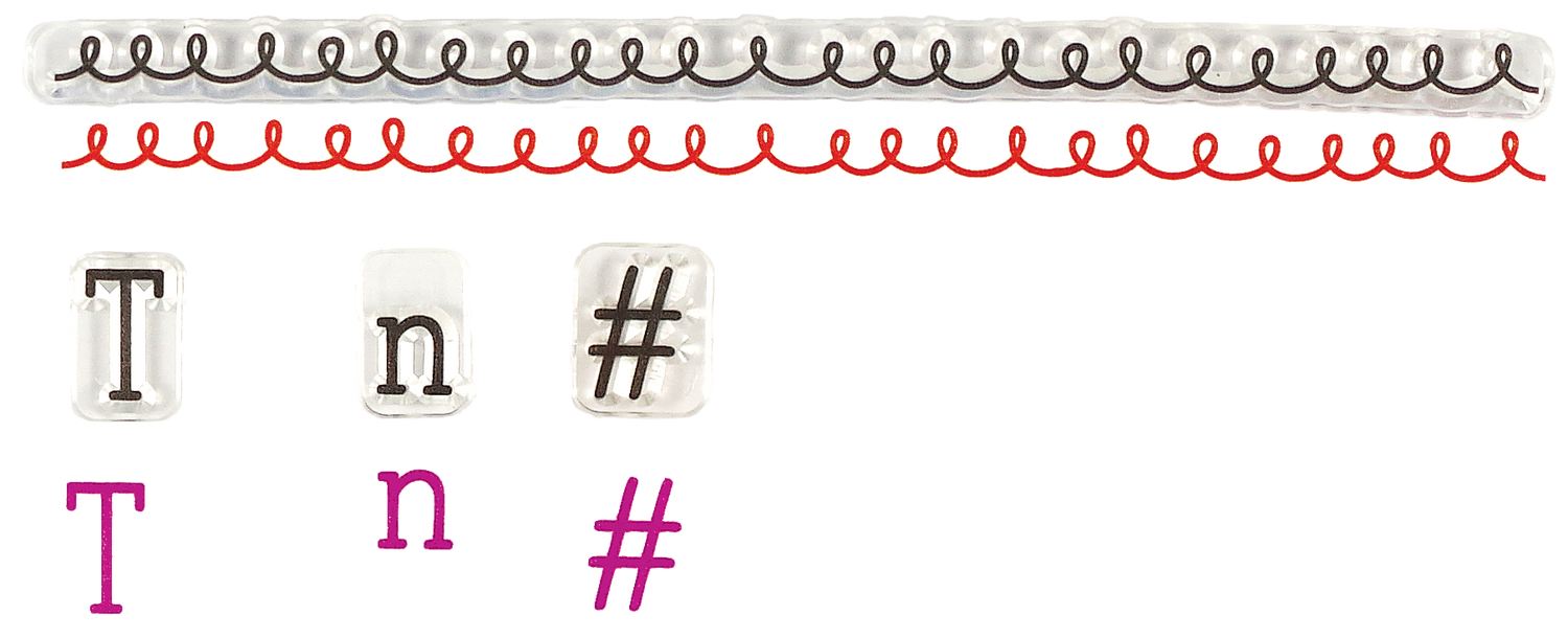 Peter Pauper LETTERS NUMBERS SYMBOLS Clear Silicone Stamp Set
