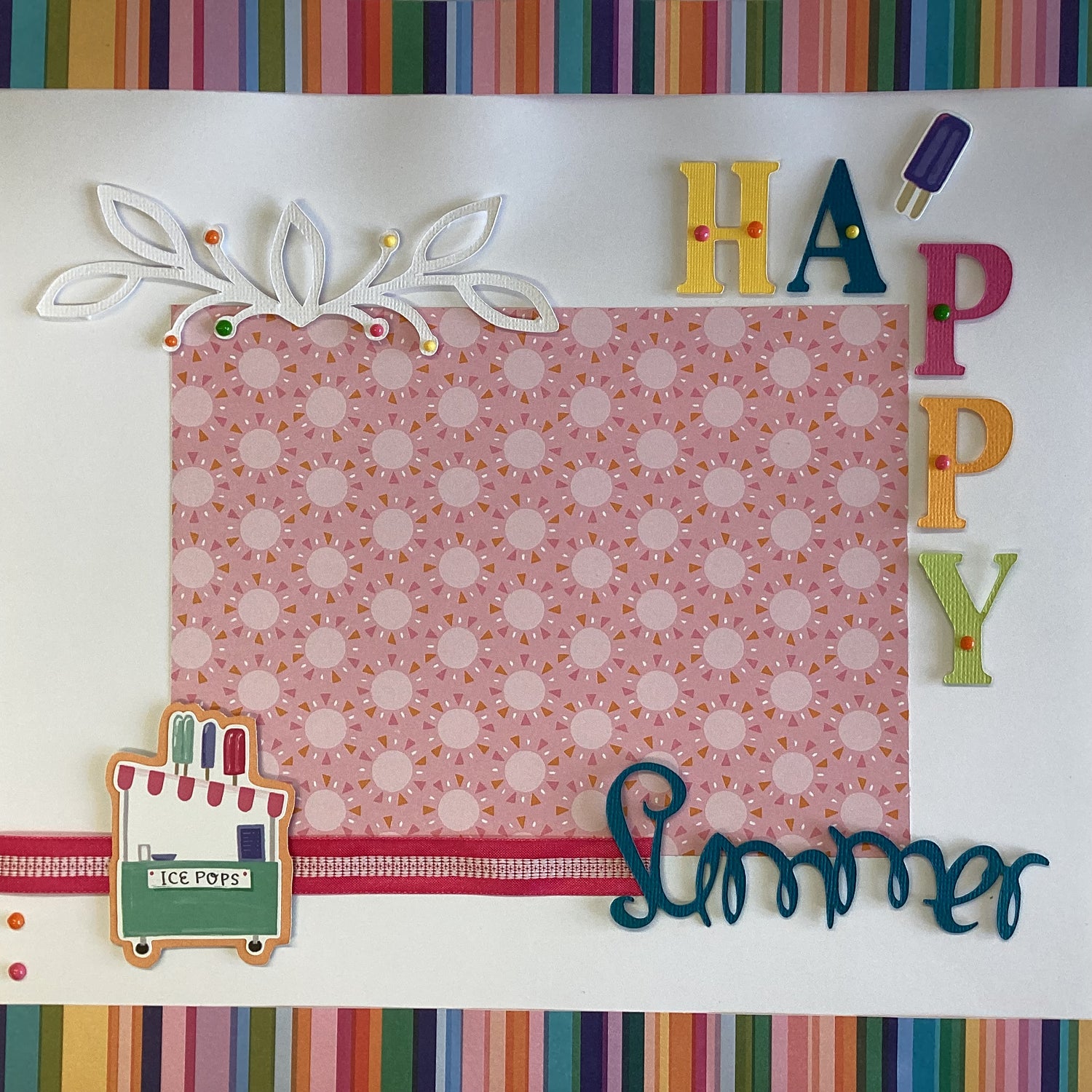 Premade HAPPY SUMMER 12&quot;x12&quot; Scrapbook Page