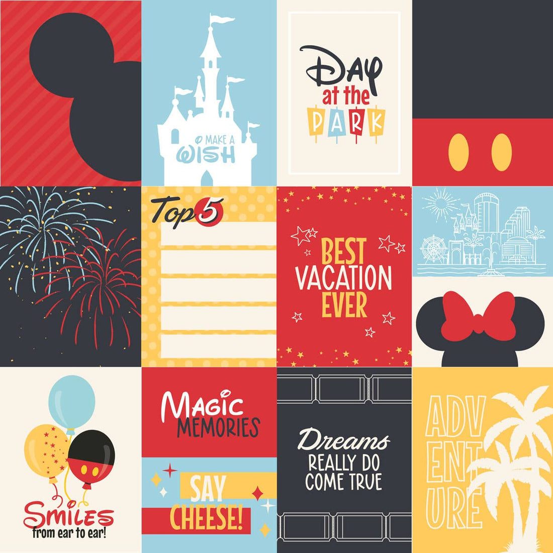 Paper House MAGIC PARK TAGS 12"X12" Scrapbook Paper