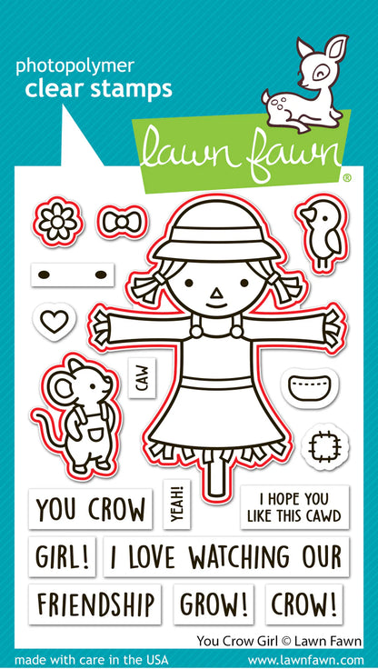 Lawn Fawn YOU CROW GIRL Stamp &amp; Die Set