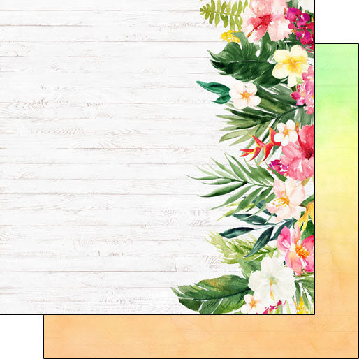 VACAY FLORAL EDGE 12"X12" Scrapbook Paper