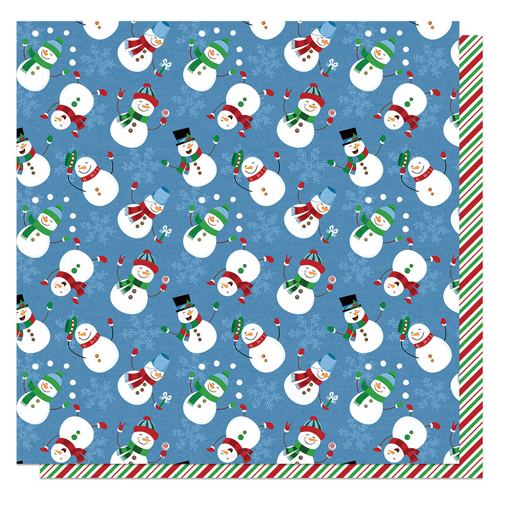 Photoplay Santa Please Stop Here FROSTY FUN 12X12 Scrapbook Paper