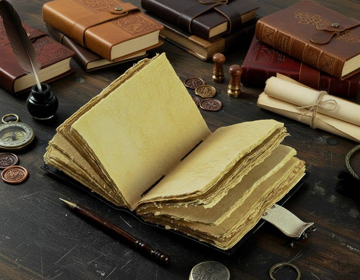 Soft Leather HUMMINGBIRD Journal Notebook Vintage Blank A7