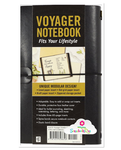 Peter Pauper VOYAGER BLACK Travel Journal Notebook