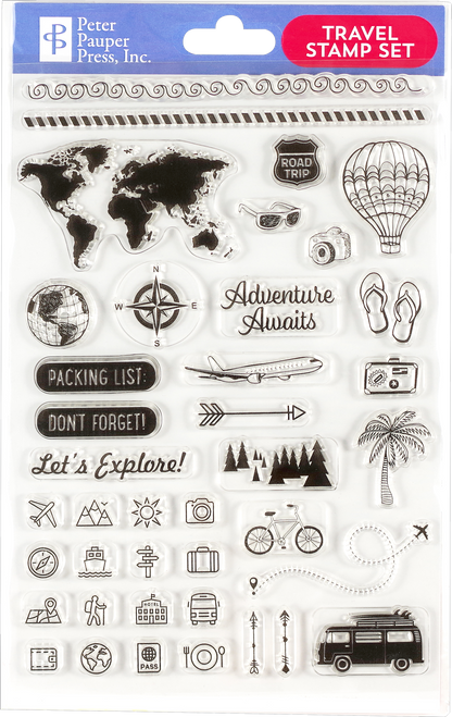 Peter Pauper TRAVEL Clear Silicone Stamp Set