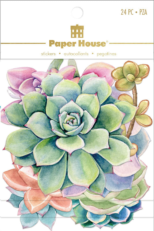 Paper House SUCCULENTS Diecut Stickers 24pc