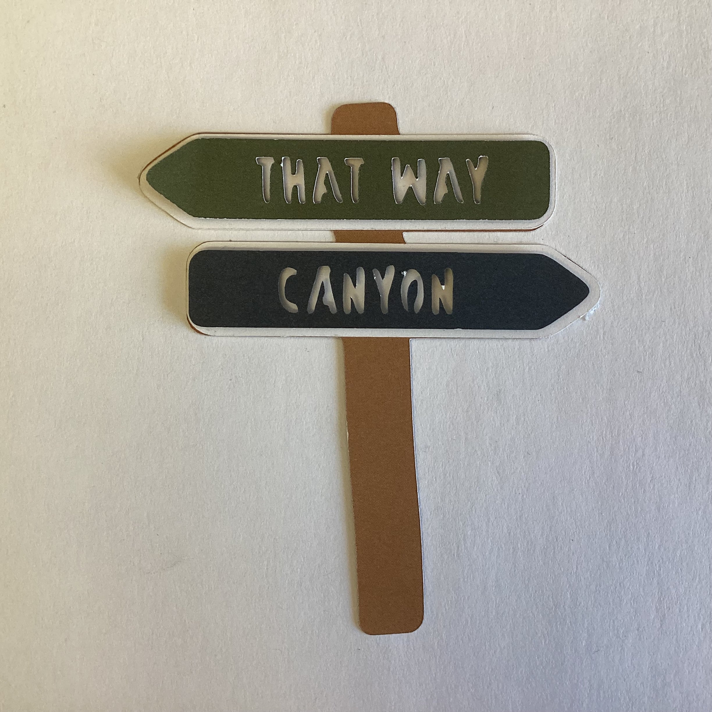 DieCut HIKING SIGN POST Forest Lake Mountain Waterfall Canyon Die Cuts
