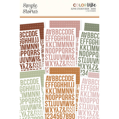 Simple Stories ColorVibe BOHO Alpha Sticker Book