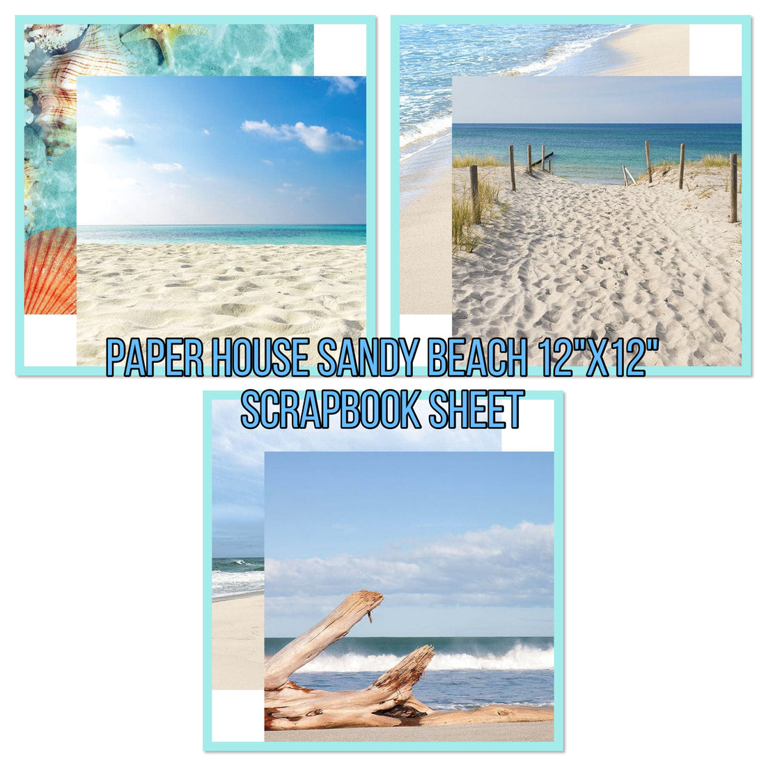 Paper House SANDY BEACH 12"X12" Scrapbook Sheet