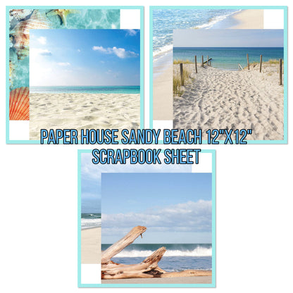 Paper House SANDY BEACH 12&quot;X12&quot; Scrapbook Sheet