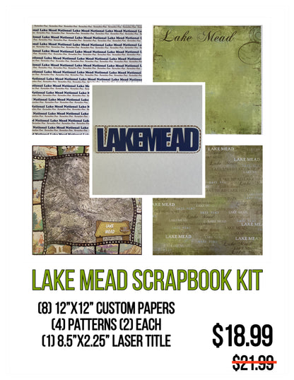 LAKE MEAD KIT 12&quot;X12&quot; Travel Scrapbook Paper With Laser Title