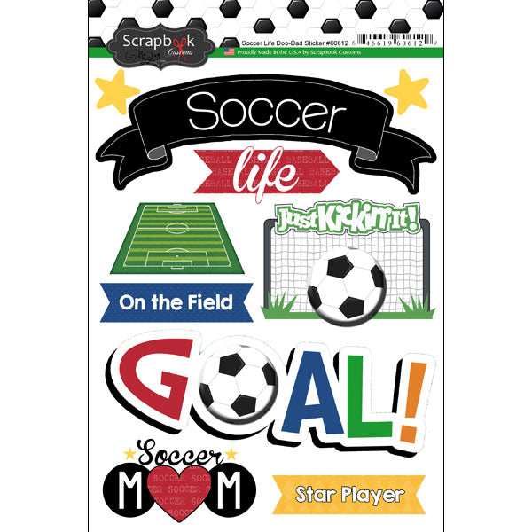 SOCCER LIFE Doo Dads Stickers 10pc