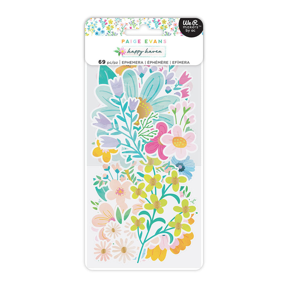 Paige Evans HAPPY HAVEN Ephemera Floral Diecuts 69pc