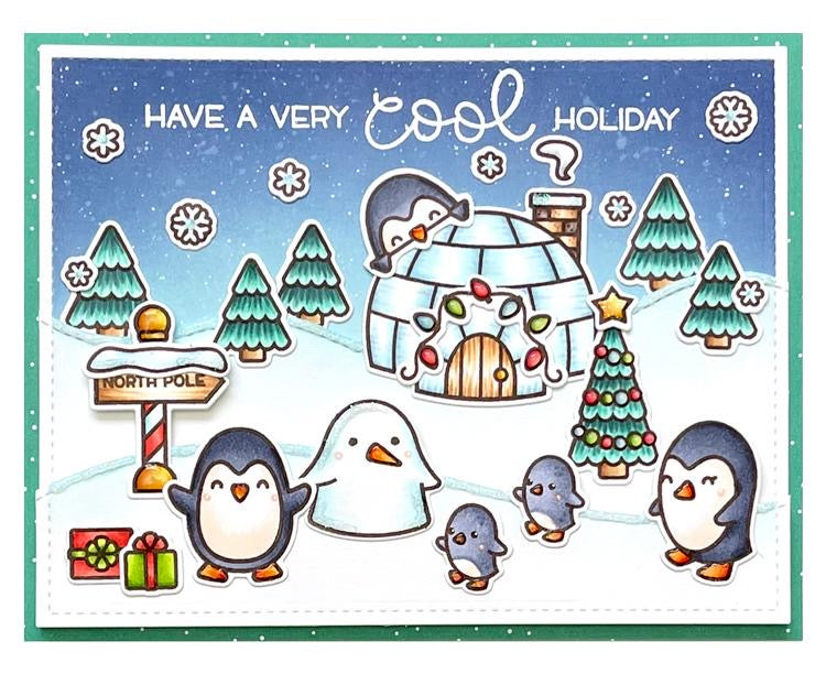 Lawn Fawn PENGUIN PARTY Stamp &amp; Die Set
