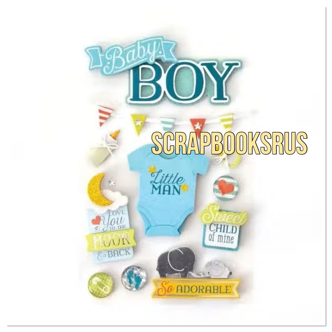 Paper House BABY BOY 3D Stickers 11pc