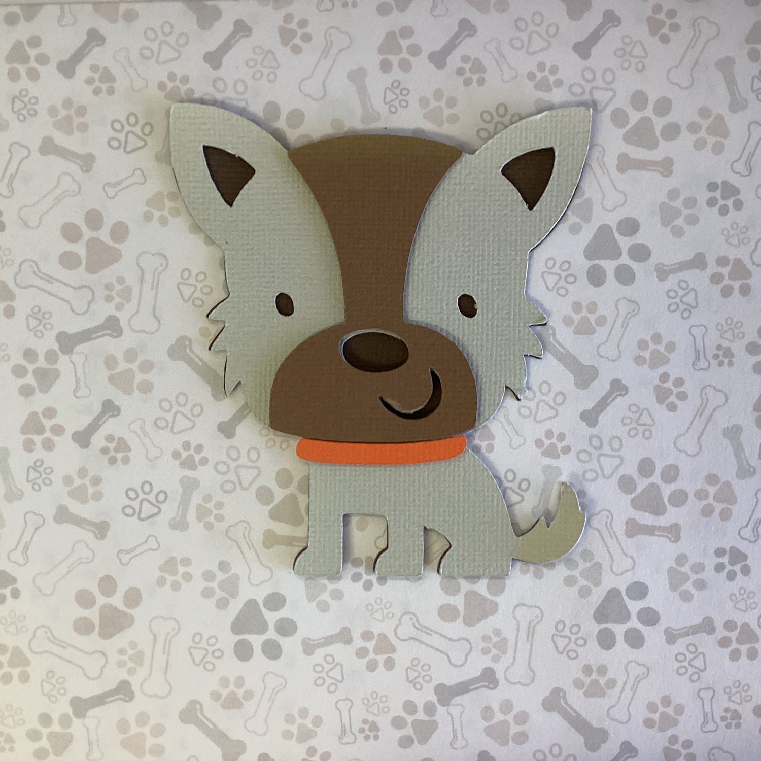 Diecut TERRIER PUPPY Dog 3D Die Cut Embellishment 4”