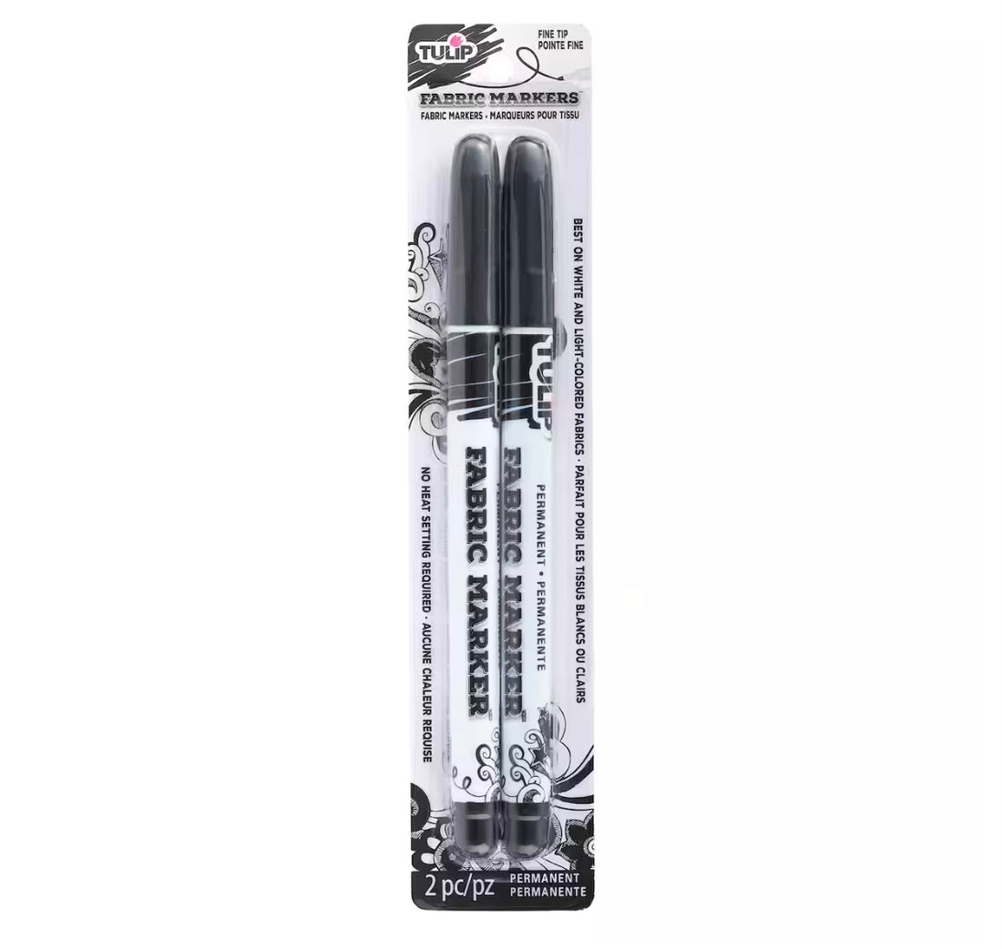 Tulip Fabric Markers BLACK Permanent