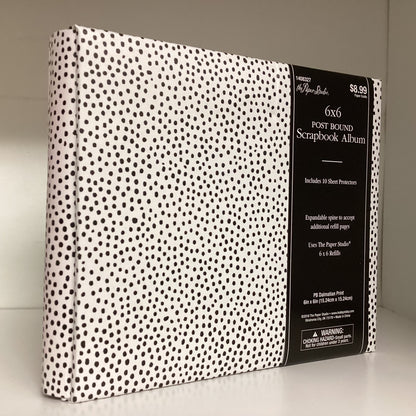 Paper Studio PB DALMATION PRINT 6&quot;X6&quot; Post Bound Scrapbook Album