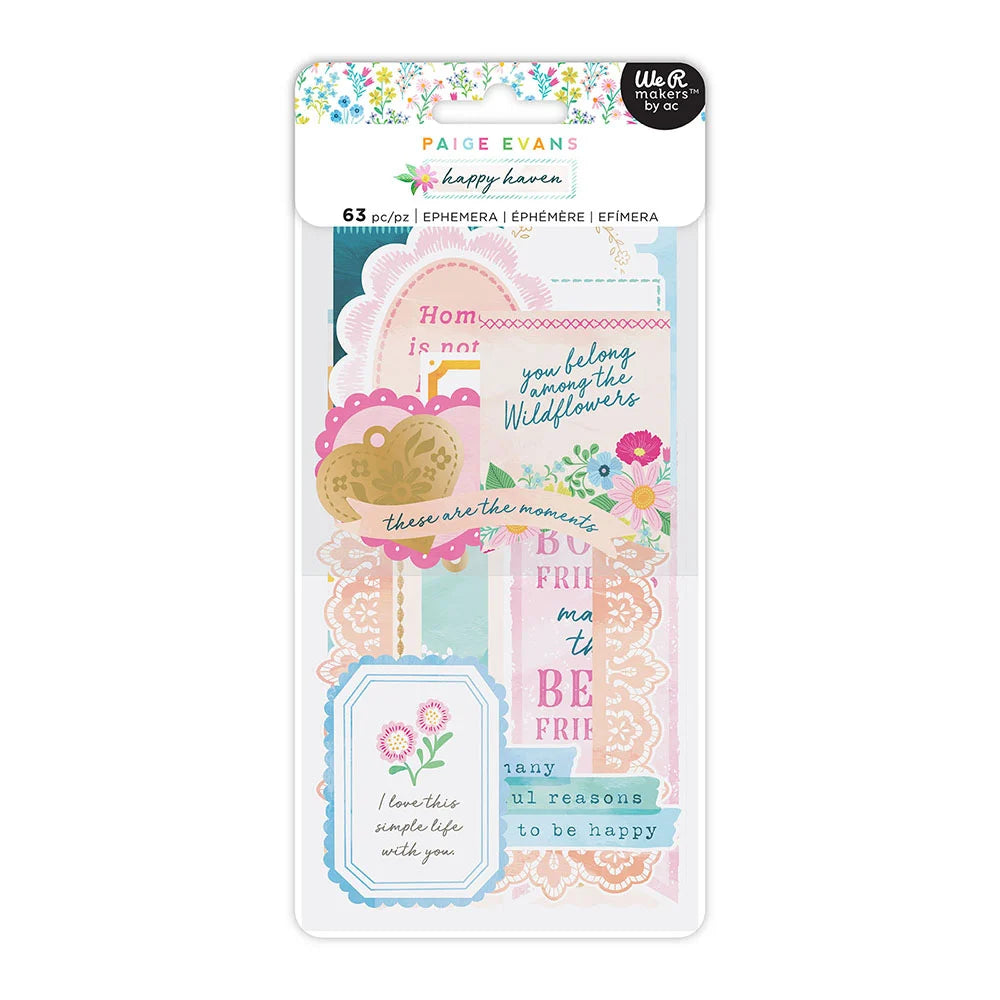 Paige Evans HAPPY HAVEN Ephemera Journaling 63pc