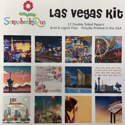 Scrapbooksrus LAS VEGAS KIT 12pc 12&quot;x12&quot; Scrapbook Paper